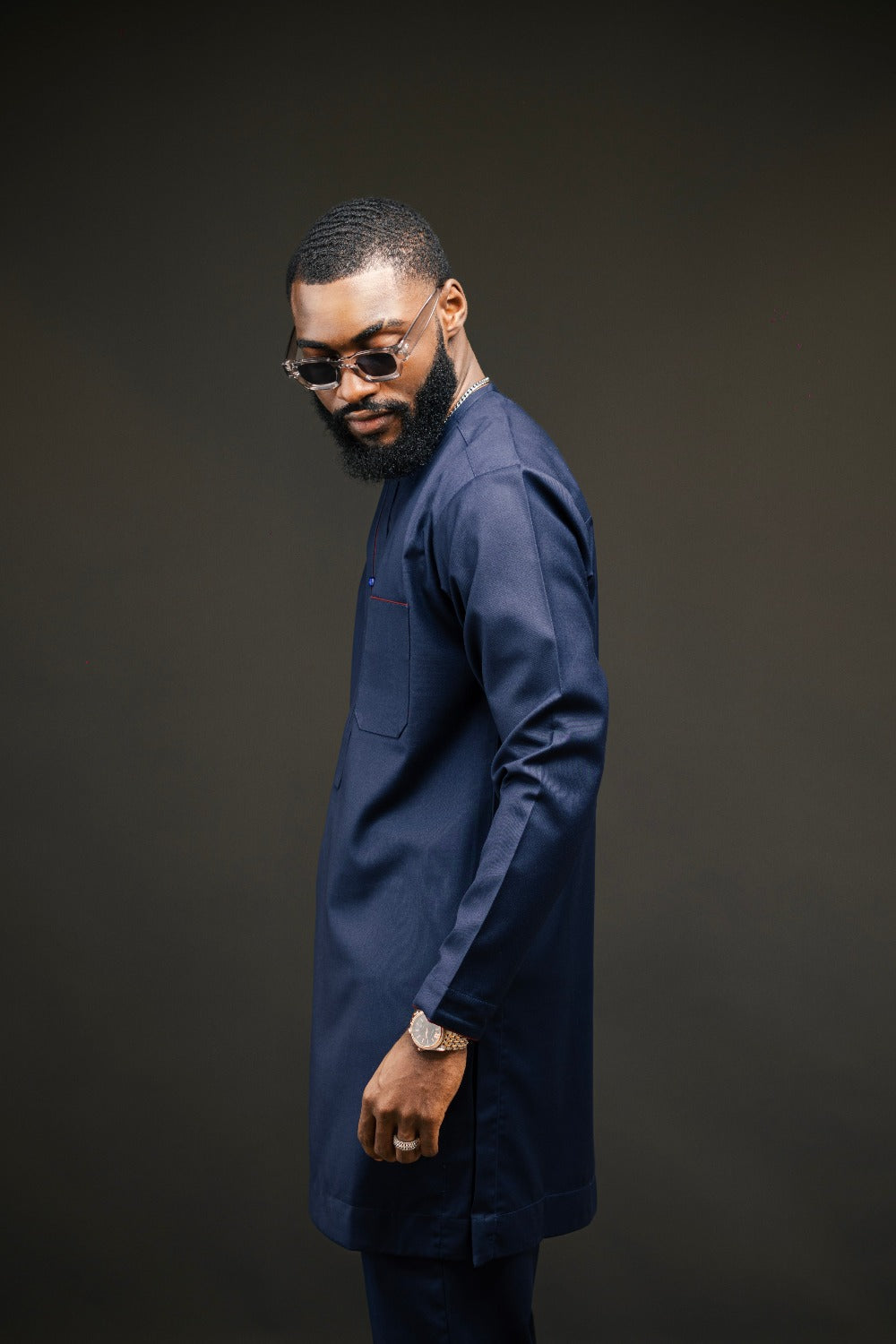 KNF NAVY BLUE KAFTAN 01