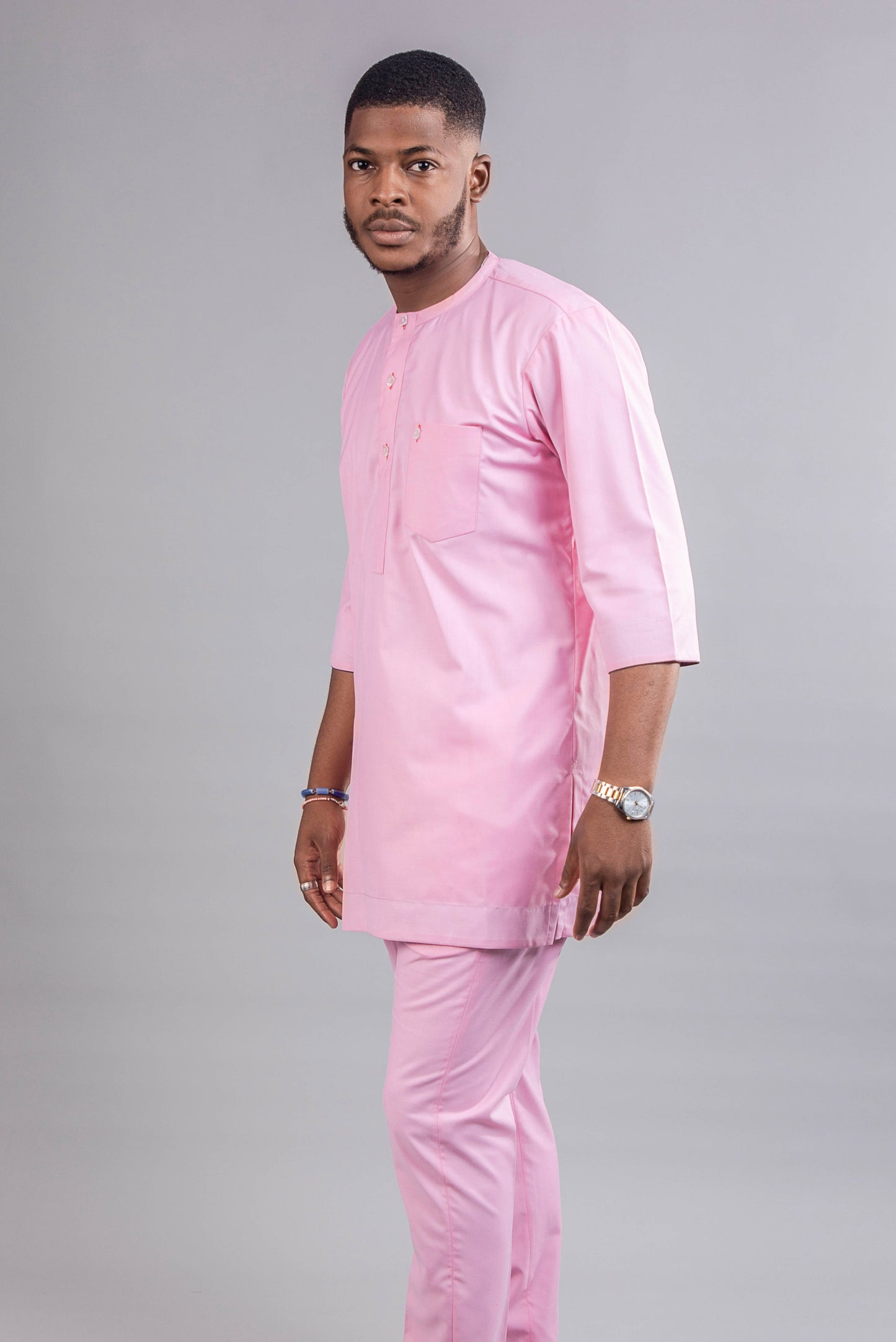 KNF ONE-TONE PINK KAFTAN