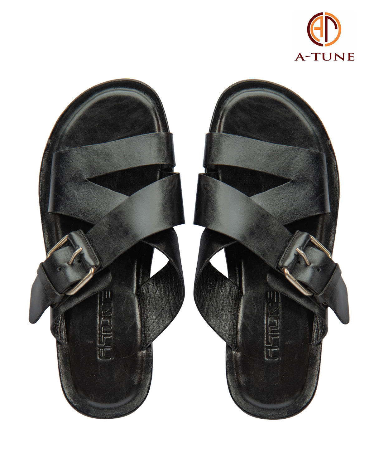 KNF COUTURE FOOTWEAR BLACK CROSS BUCKLE