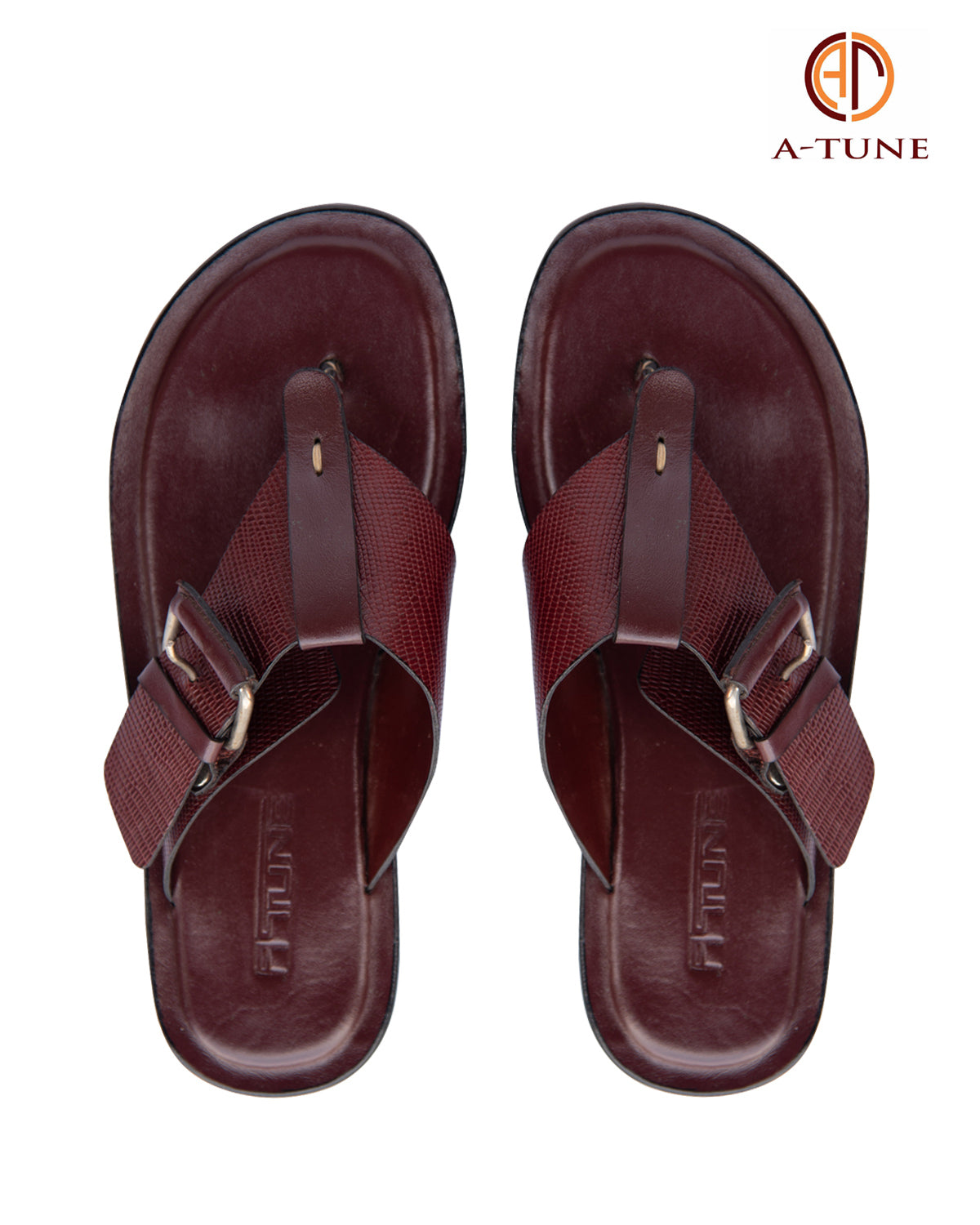 KNF COUTURE FOOTWEAR BURGUNDY BROWN BUCKLE