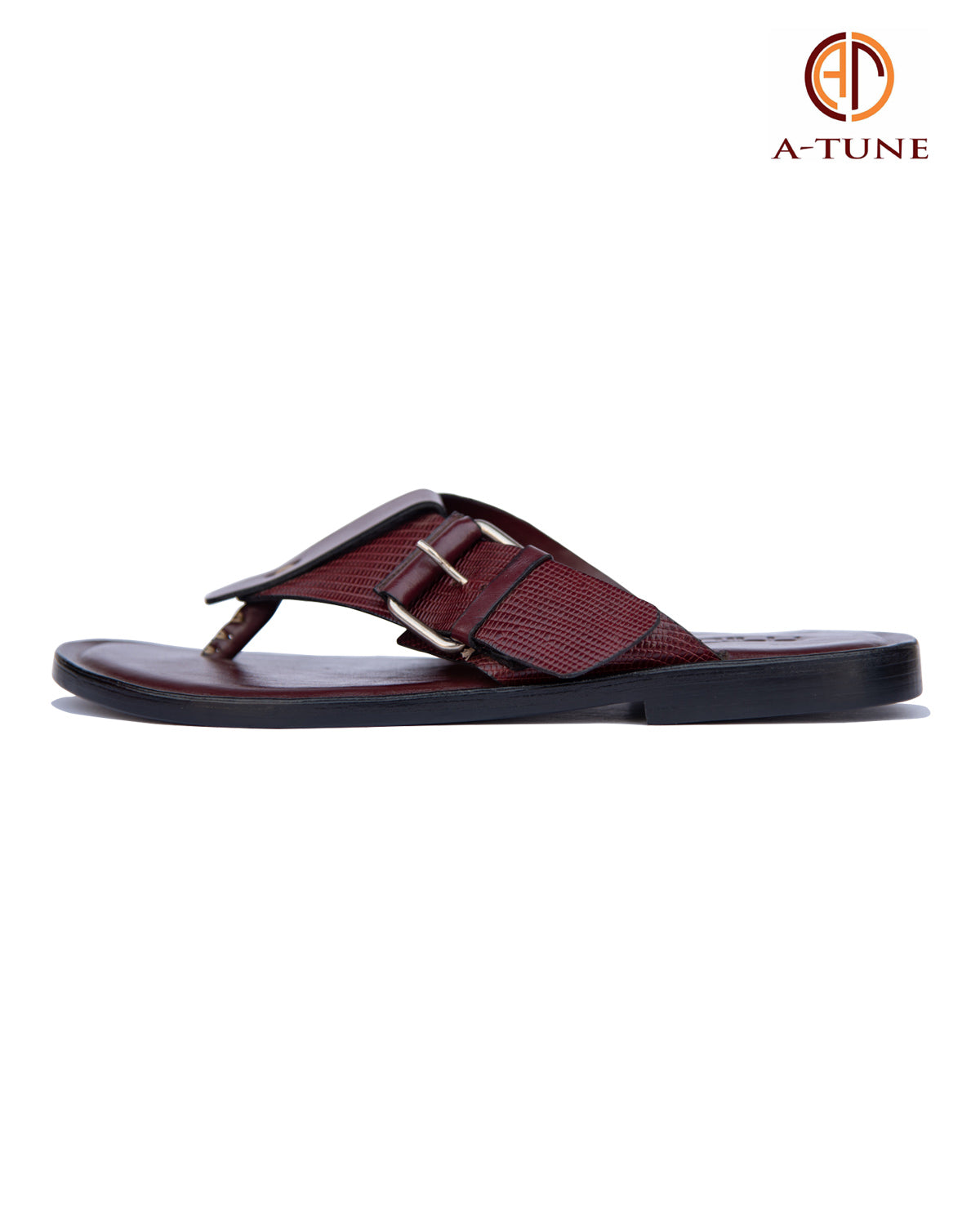 KNF COUTURE FOOTWEAR BURGUNDY BROWN BUCKLE