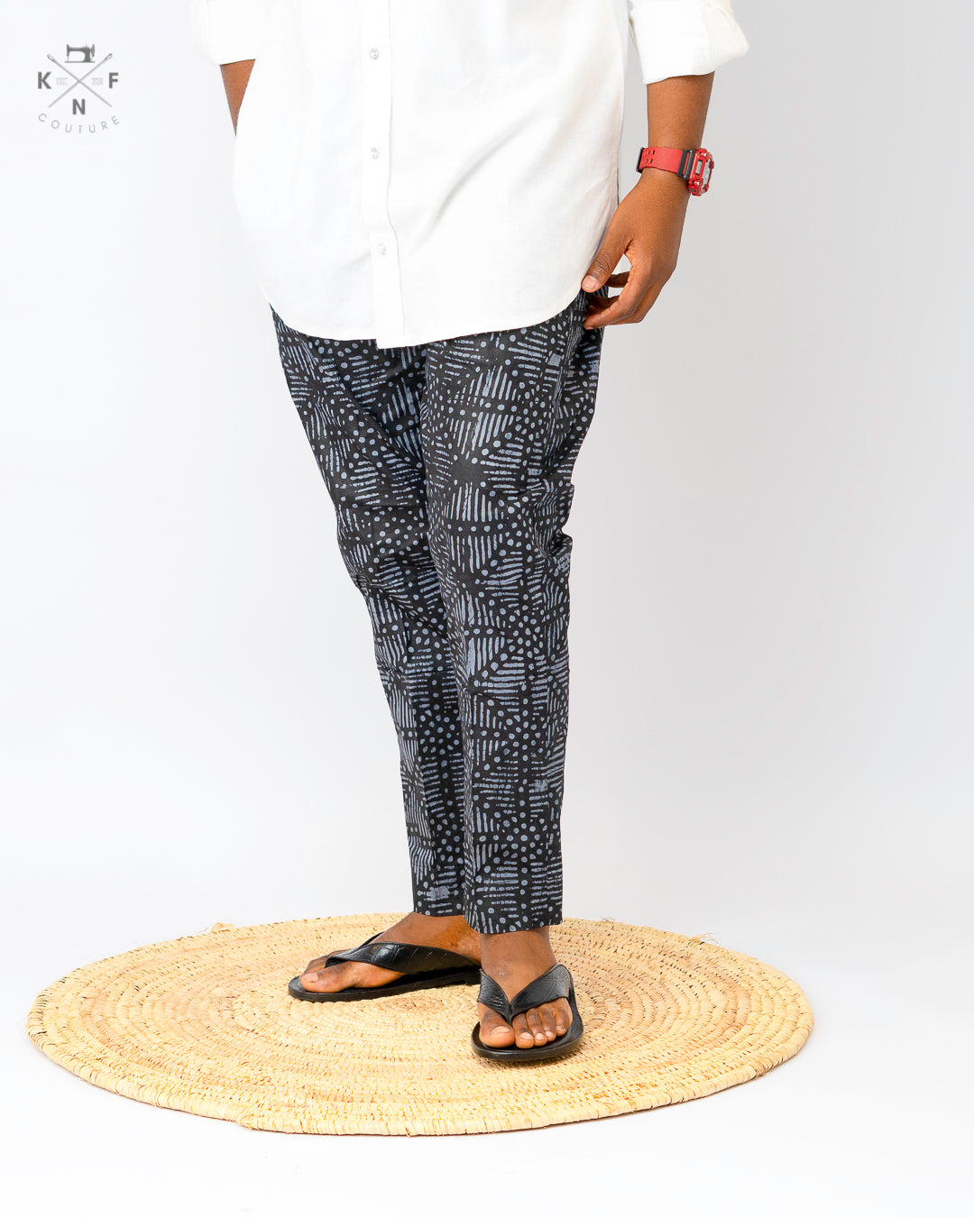 KNF OFF-WHITE TUNIC & ADIRE PANTS (SET)