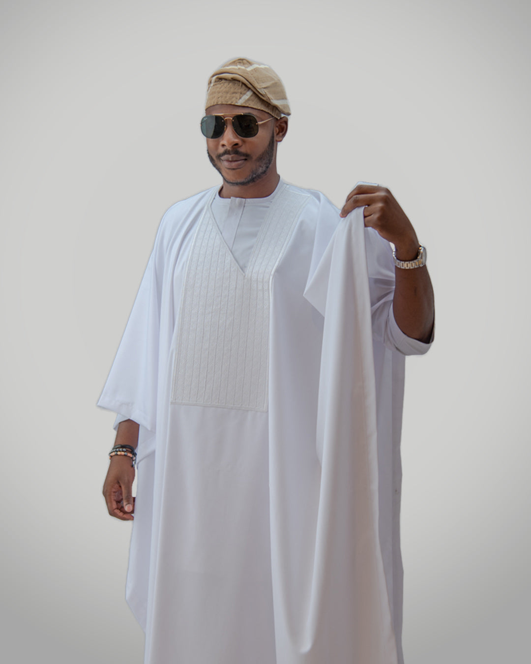 KNF WHITE, 1 TONE COMPLETE AGBADA II