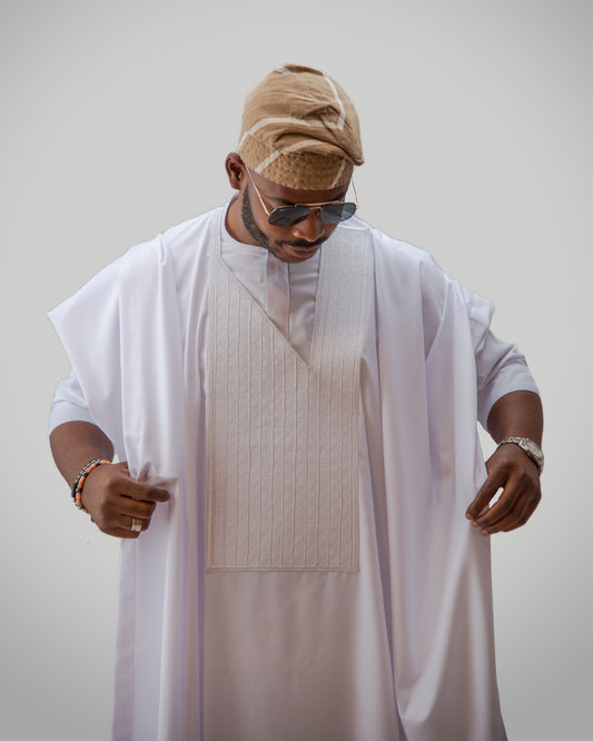 KNF WHITE, 1 TONE COMPLETE AGBADA II