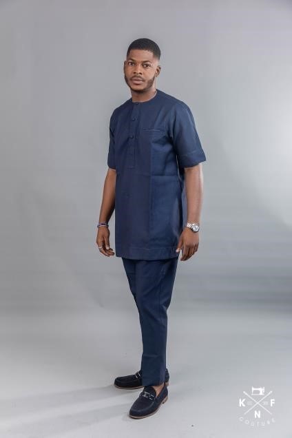 KNF NAVY BLUE, ONE TONE KAFTAN