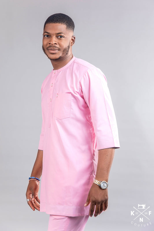 KNF ONE-TONE PINK KAFTAN